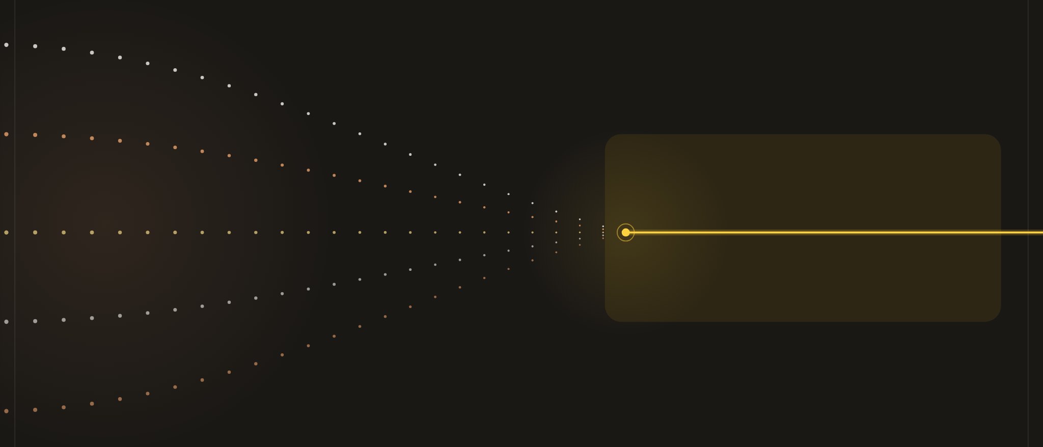 Abstract artwork: streams of dots converging into a single bright line