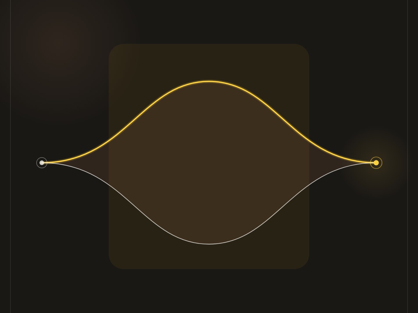 Abstract artwork: two paths that diverge and then merge again